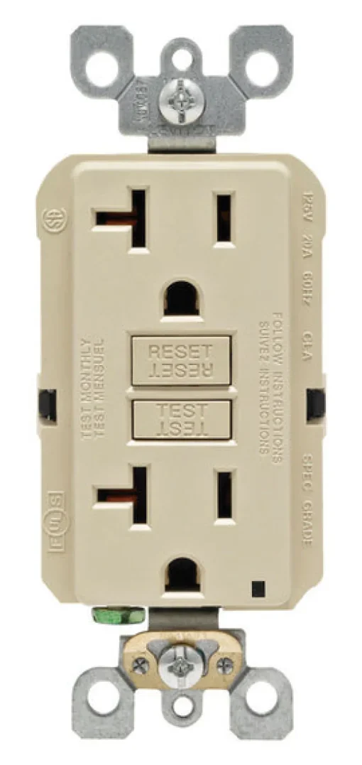 Leviton SmartlockPro 20 amps 125 V Duplex Ivory GFCI Outlet 5-20R 1 pk