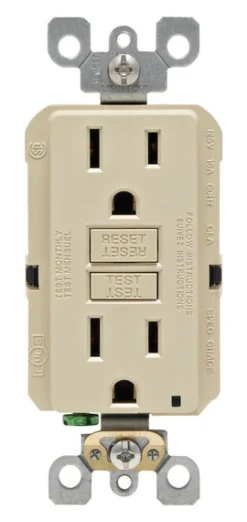 Leviton SmartlockPro 15 amps 125 V Duplex Ivory GFCI Outlet 5-15R 1 pk