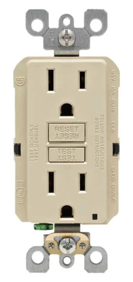 Leviton SmartlockPro 15 amps 125 V Duplex Ivory GFCI Outlet 5-15R 1 pk