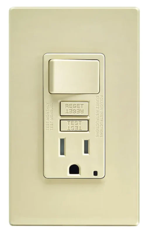 Leviton SmartlockPro 15 amps 125 V Ivory GFCI Outlet 5-15R 1 pk