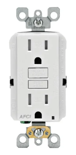 Leviton SmartlockPro 15 amps 125 V Duplex White AFCI Outlet 5-15R 1 pk