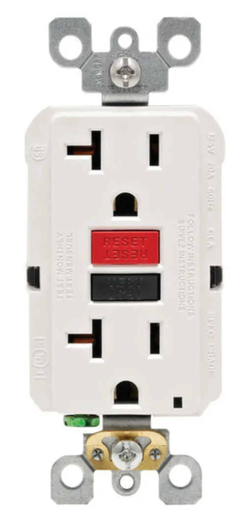 Leviton SmartlockPro 20 amps 125 V Duplex White GFCI Outlet 5-20R 1 pk