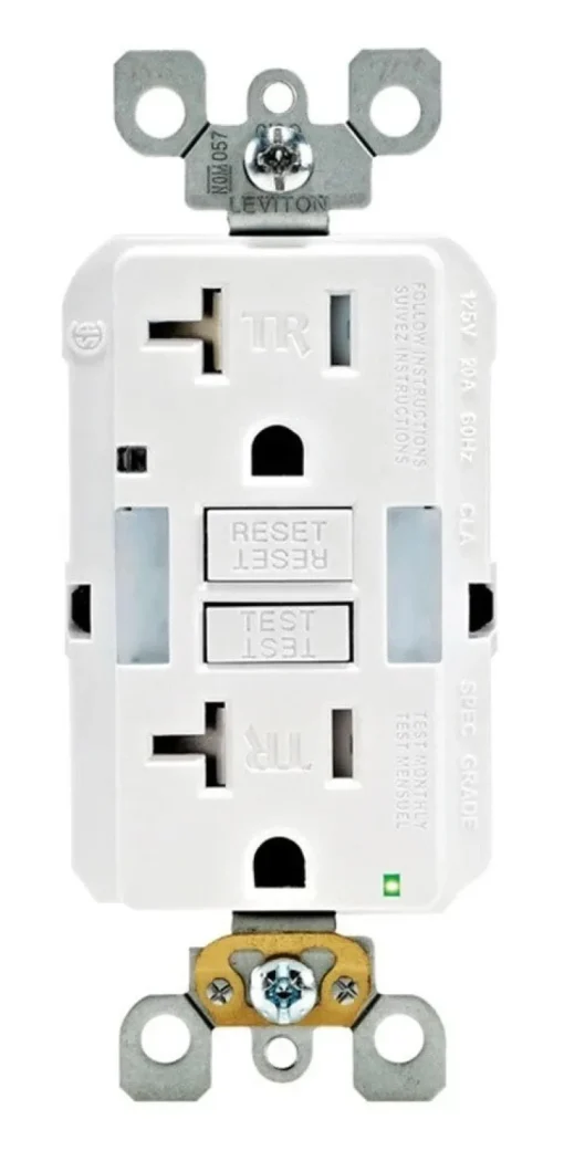 Leviton SmartlockPro 20 amps 125 V Duplex White GFCI Outlet 5-20R 1 pk