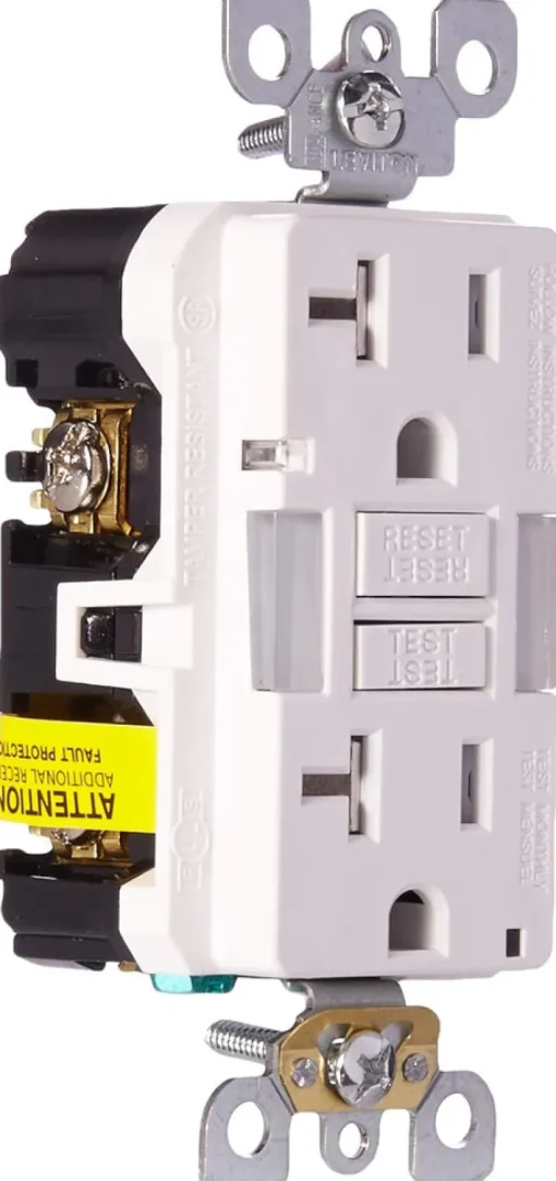 Leviton SmartlockPro 20 amps 125 V Duplex White GFCI Outlet 5-20R 1 pk