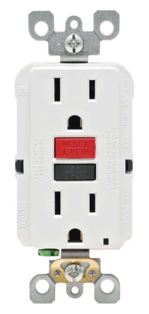 Leviton SmartlockPro 15 amps 125 V Duplex White GFCI Outlet 5-15R 1 pk