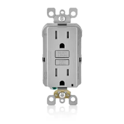 Leviton SmartlockPro 15 amps 125 V Duplex Light Gray GFCI Outlet 5-15R 1 pk
