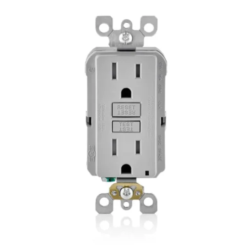 Leviton SmartlockPro 15 amps 125 V Duplex Light Gray GFCI Outlet 5-15R 1 pk
