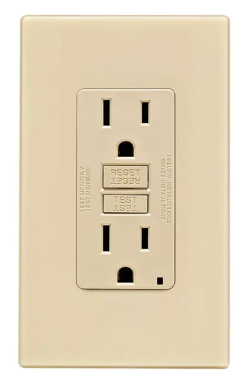 Leviton SmartlockPro 15 amps 125 V Duplex Ivory GFCI Outlet 5-15R 1 pk
