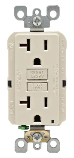 Leviton SmartlockPro 20 amps 125 V Duplex Light Almond GFCI Outlet 5-20R 1 pk