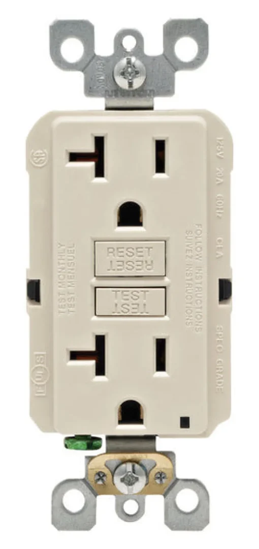 Leviton SmartlockPro 20 amps 125 V Duplex Light Almond GFCI Outlet 5-20R 1 pk