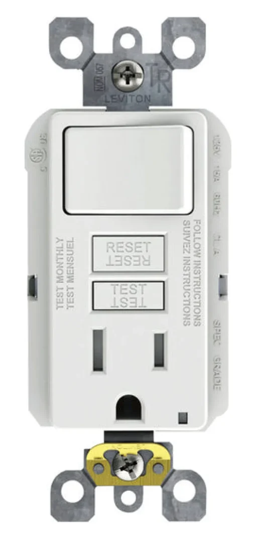 Leviton SmartlockPro 15 amps 125 V White GFCI Outlet 5-15R 1 pk