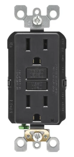 Leviton SmartlockPro 15 amps 125 V Duplex Black GFCI Outlet 5-15R 1 pk