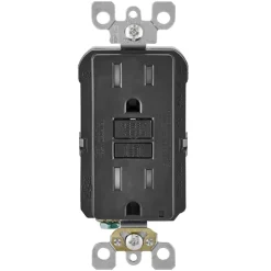 Leviton SmartlockPro 15 amps 125 V Duplex Black GFCI Outlet 5-15R 1 pk