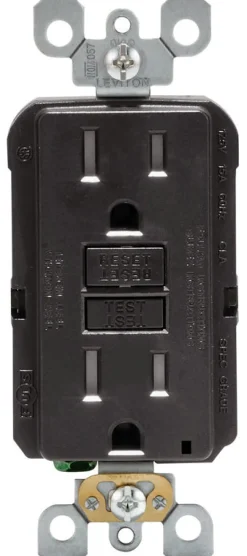 Leviton SmartlockPro 15 amps 125 V Duplex Black GFCI Outlet 5-15R 1 pk