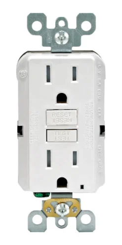 Leviton SmartlockPro 15 amps 125 V Duplex White GFCI Outlet 5-15R 1 pk