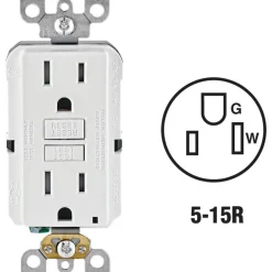 Leviton SmartlockPro 15 amps 125 V Duplex White GFCI Outlet 5-15R 1 pk