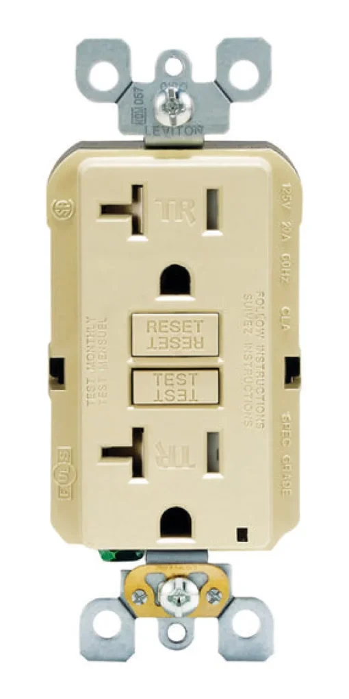 Leviton SmartlockPro 20 amps 125 V Duplex Ivory GFCI Outlet 5-20R 1 pk