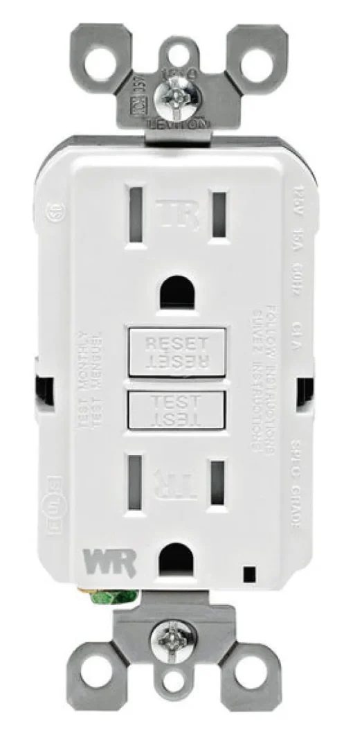 Leviton SmartlockPro 15 amps 125 V Duplex White GFCI Outlet 5-15R 1 pk