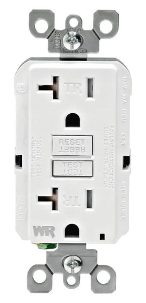Leviton SmartlockPro 20 amps 125 V Duplex White GFCI Outlet 5-20R 1 pk