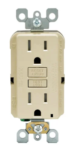 Leviton SmartlockPro 15 amps 125 V Duplex Ivory GFCI Outlet 5-15R 1 pk