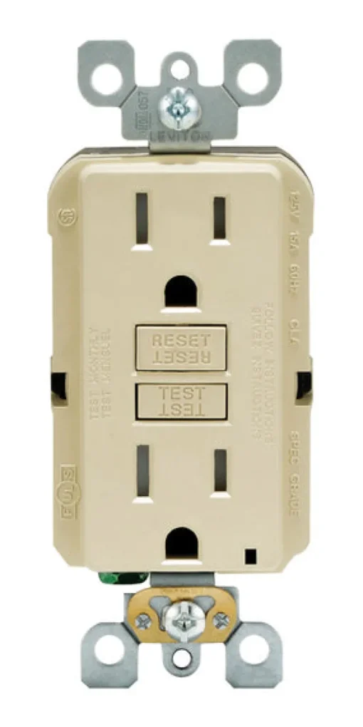 Leviton SmartlockPro 15 amps 125 V Duplex Ivory GFCI Outlet 5-15R 1 pk
