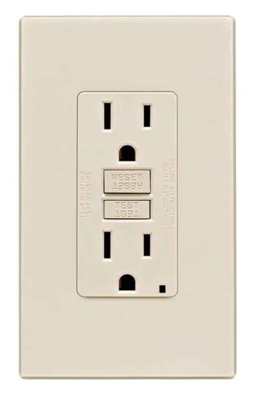 Leviton SmartlockPro 15 amps 125 V Duplex Light Almond GFCI Outlet 5-15R 1 pk