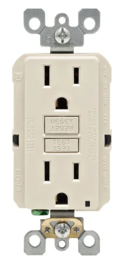 Leviton SmartlockPro 15 amps 125 V Duplex Light Almond GFCI Outlet 5-15R 1 pk