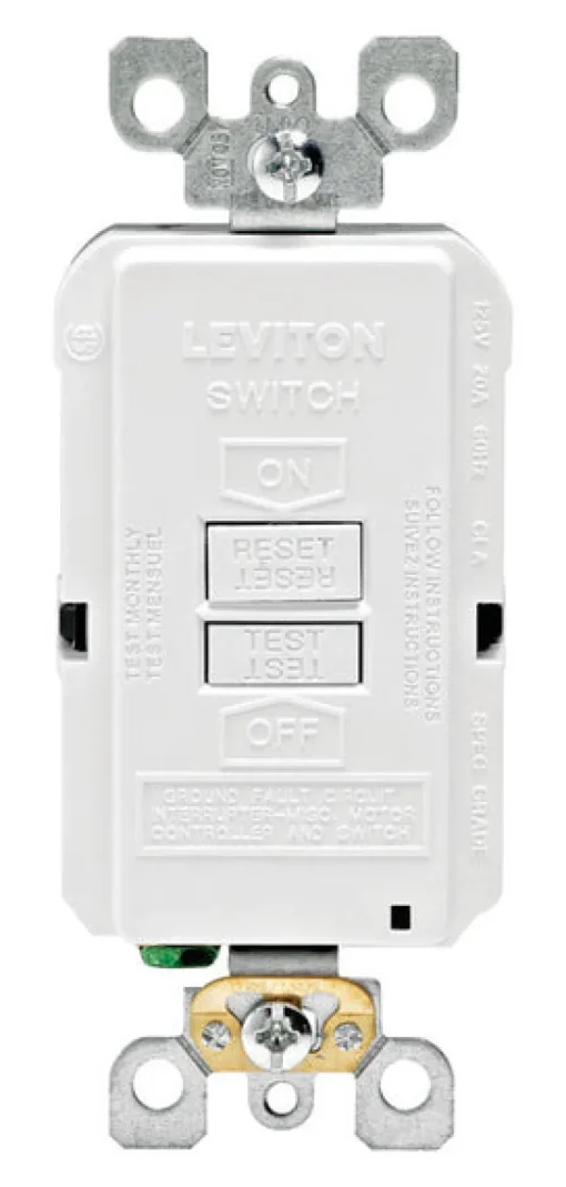 Leviton SmartlockPro 20 amps 125 V Duplex White GFCI Outlet 5-20R 1 pk