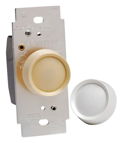 Leviton Trimatron Thermoplastic/Metal Light Almond/White 1-Pole Dimmer Knob 600W 120V