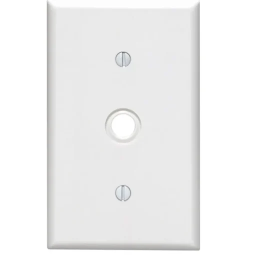 Leviton White 1 gang Plastic Cable/Telco Wall Plate 1 pk