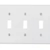 Leviton White 5 gang Plastic Toggle Wall Plate 1 pk