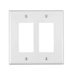Leviton White 2 gang Plastic Decora/GFCI Oversized Wall Plate 1 pk