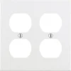 Leviton White 2 gang Plastic Duplex Outlet Wall Plate 1 pk (Pack of 25)
