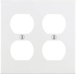 Leviton White 2 gang Plastic Duplex Outlet Wall Plate 1 pk (Pack of 25)