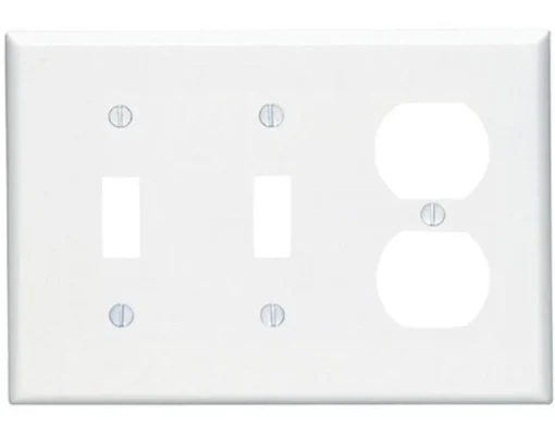 Leviton White 3 gang Plastic Duplex/Toggle Wall Plate 1 pk