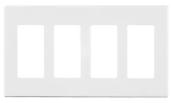 Leviton White 4 gang Polycarbonate Decorator Screwless Wall Plate 1 pk