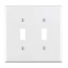 Leviton White 2 gang Thermoset Plastic Toggle Wall Plate 1 pk