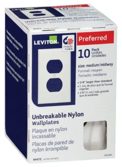 Leviton White 1 gang Thermoplastic Nylon Duplex Wall Plate 1 pk