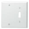 Leviton White 2 gang Thermoset Plastic Blank/Toggle Wall Plate 1 pk