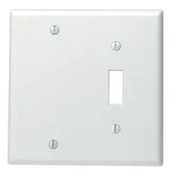 Leviton White 2 gang Thermoset Plastic Blank/Toggle Wall Plate 1 pk