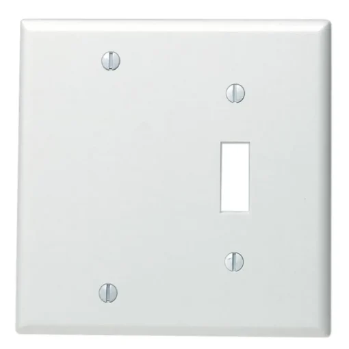 Leviton White 2 gang Thermoset Plastic Blank/Toggle Wall Plate 1 pk