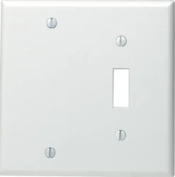 Leviton White 2 gang Thermoset Plastic Blank/Toggle Wall Plate 1 pk