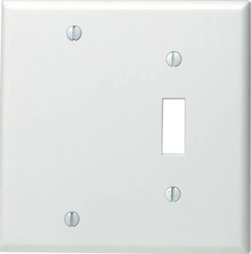 Leviton White 2 gang Thermoset Plastic Blank/Toggle Wall Plate 1 pk