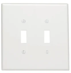 Leviton White 2 gang Thermoset Plastic Toggle Wall Plate 1 pk