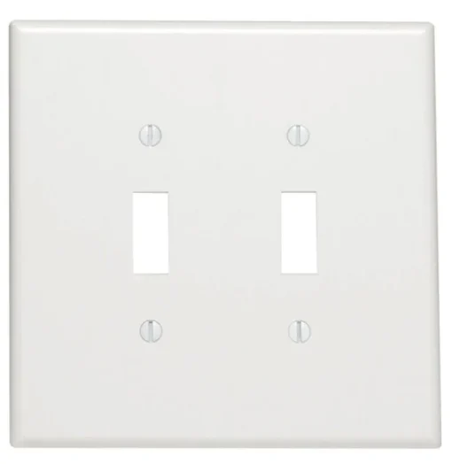 Leviton White 2 gang Thermoset Plastic Toggle Wall Plate 1 pk