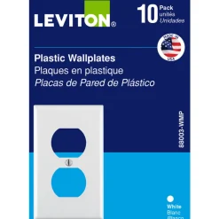 Leviton White 1 gang Thermoset Plastic Duplex Wall Plate 10 pc