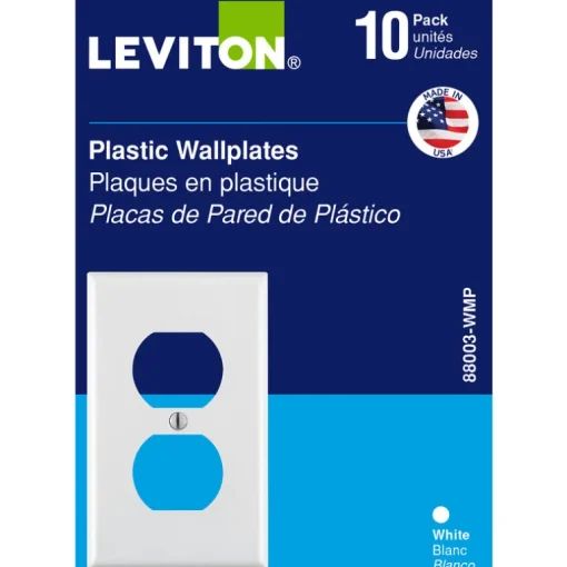 Leviton White 1 gang Thermoset Plastic Duplex Wall Plate 10 pc