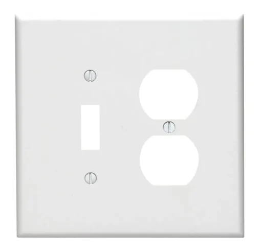 Leviton White 2 gang Thermoset Plastic Duplex/Toggle Wall Plate 1 pk