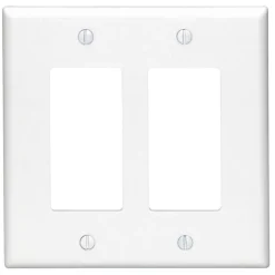 Leviton White 2 gang Thermoset Plastic Decorator Wall Plate 1 pk