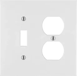 Leviton White 2 gang Thermoplastic Nylon Duplex/Toggle Wall Plate 1 pk